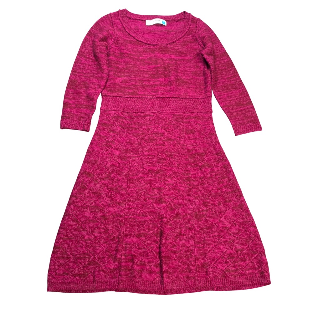 Sparrow Anthropologie Lambswool Knit Sweater Dress Women's Size S Magenta‎ Pink
